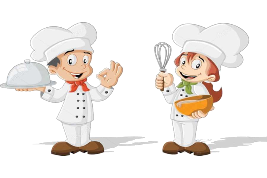 Rysunek dzieci w strojach kucharzy